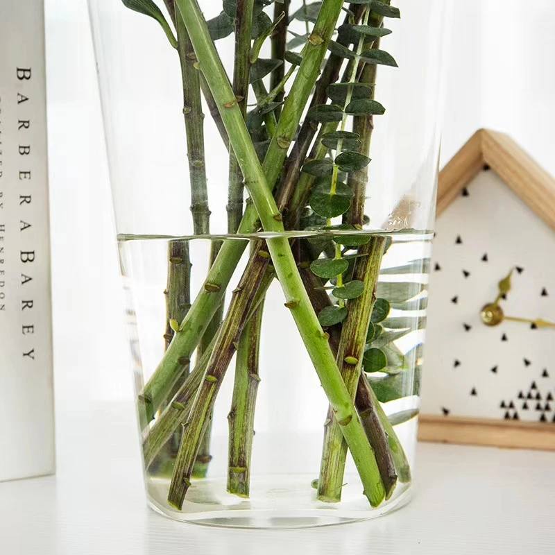 New Arrival Transparent Plastic Flower Barrel  Flower Pot Leakproof Fresh Flower Bucket stand Home Decoration and Florist Barrel