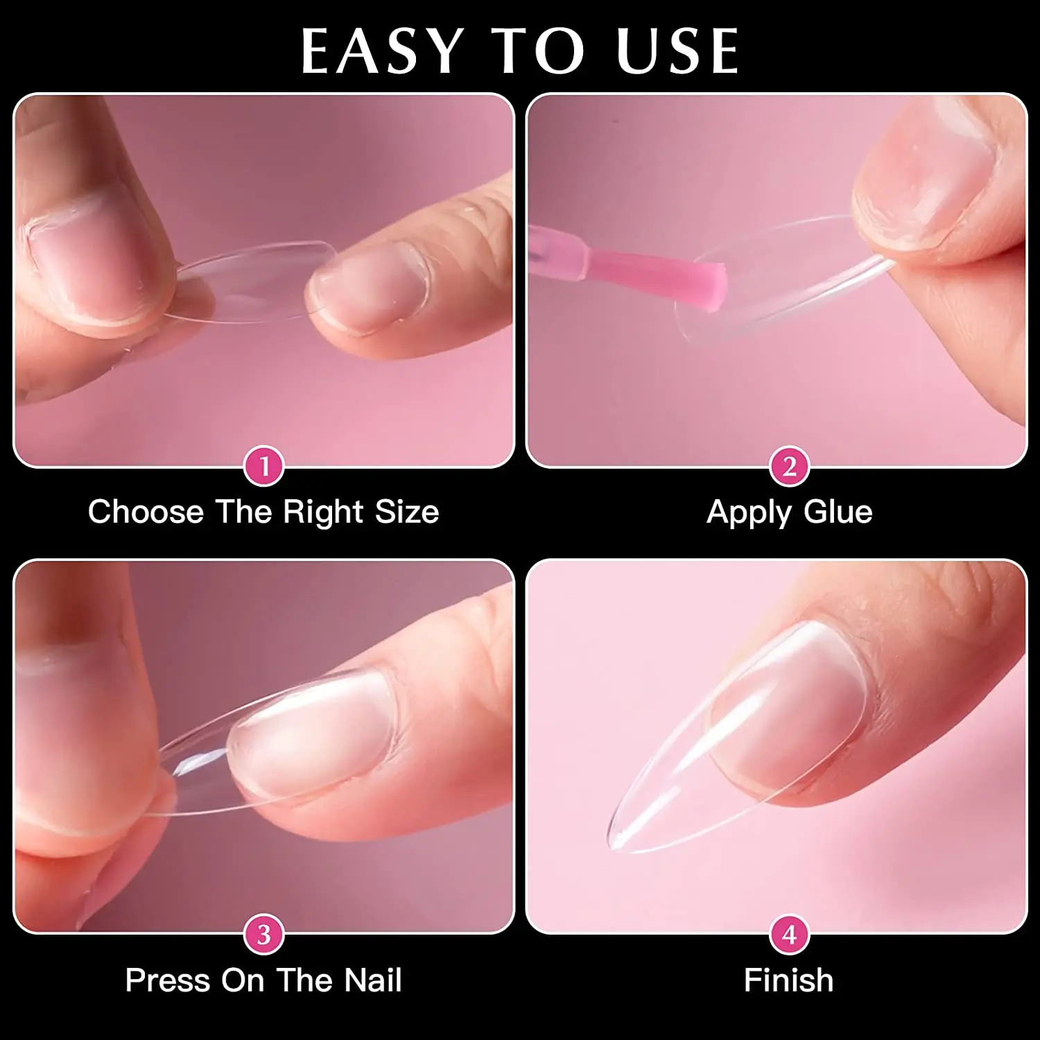 Popular 120 pcs 12 sizes mini clear box full cover soft gel x nail tips