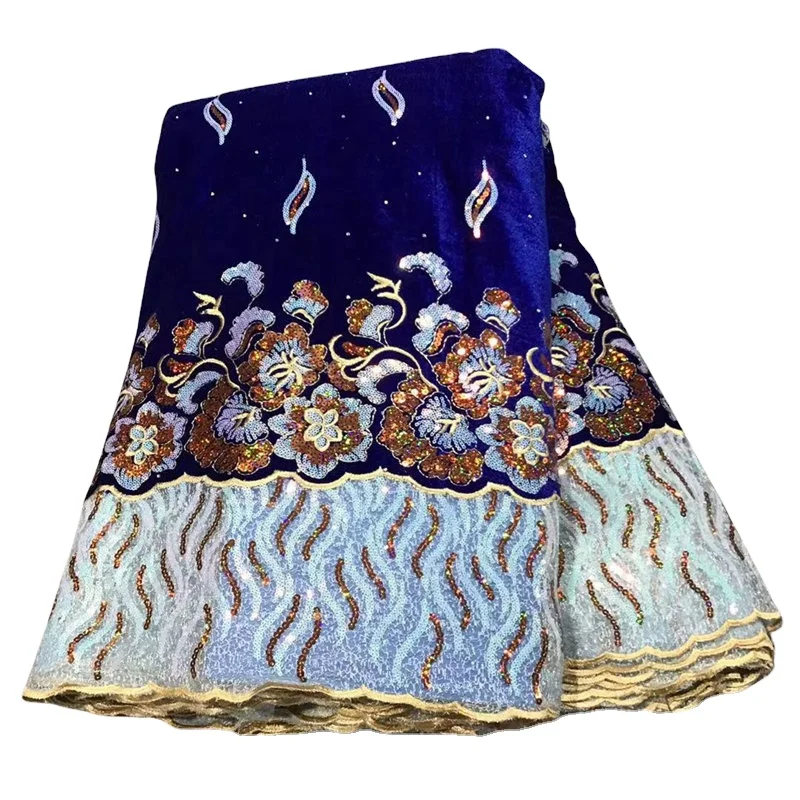 ready for ship velvet with lace embroidery flower hot  sale chpear factory price lace fabric