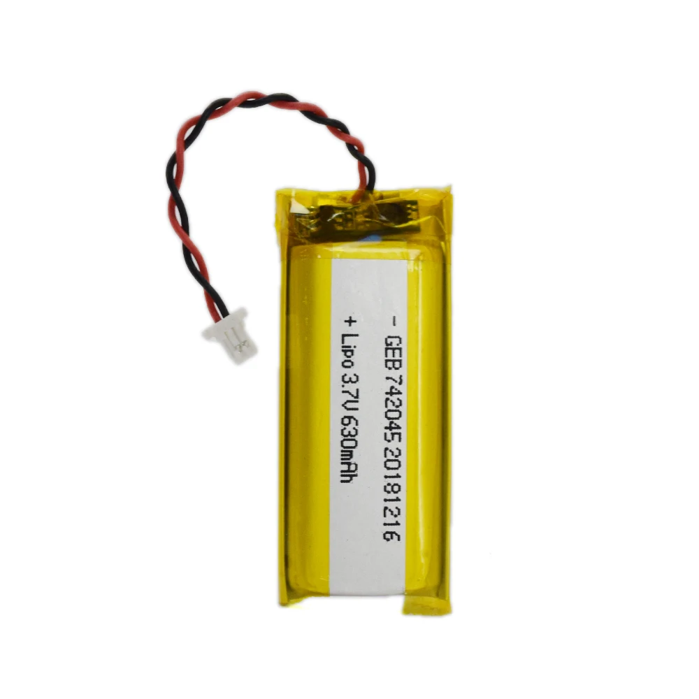 Маленькая литиевая 742045 lipo 3 7 v 630mah перезаряжаемая носимая батарея li-pomer для металлоискателя