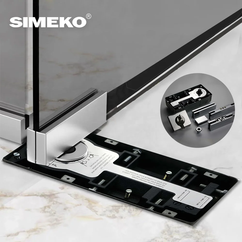 New Type Frameless Sliding Patch Fittings Floor Spring Customer Logo Glass Door Stainless Steel 304 Glass Patch Fitting