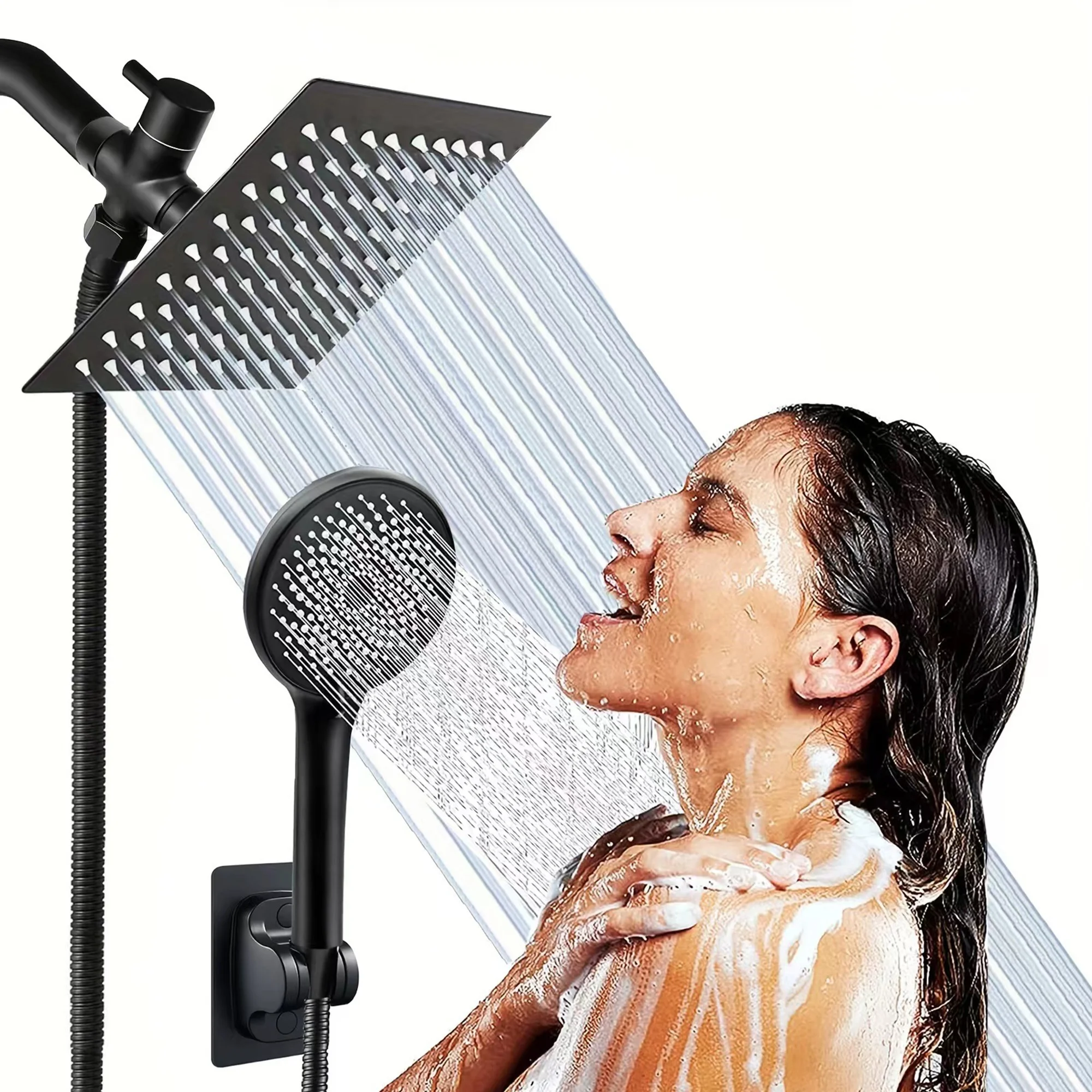 China Factory Massage Round Antibacterial Shower Head Bathroom Hot and Cold Water Faucet in Wall Mounted Rain Taps Set