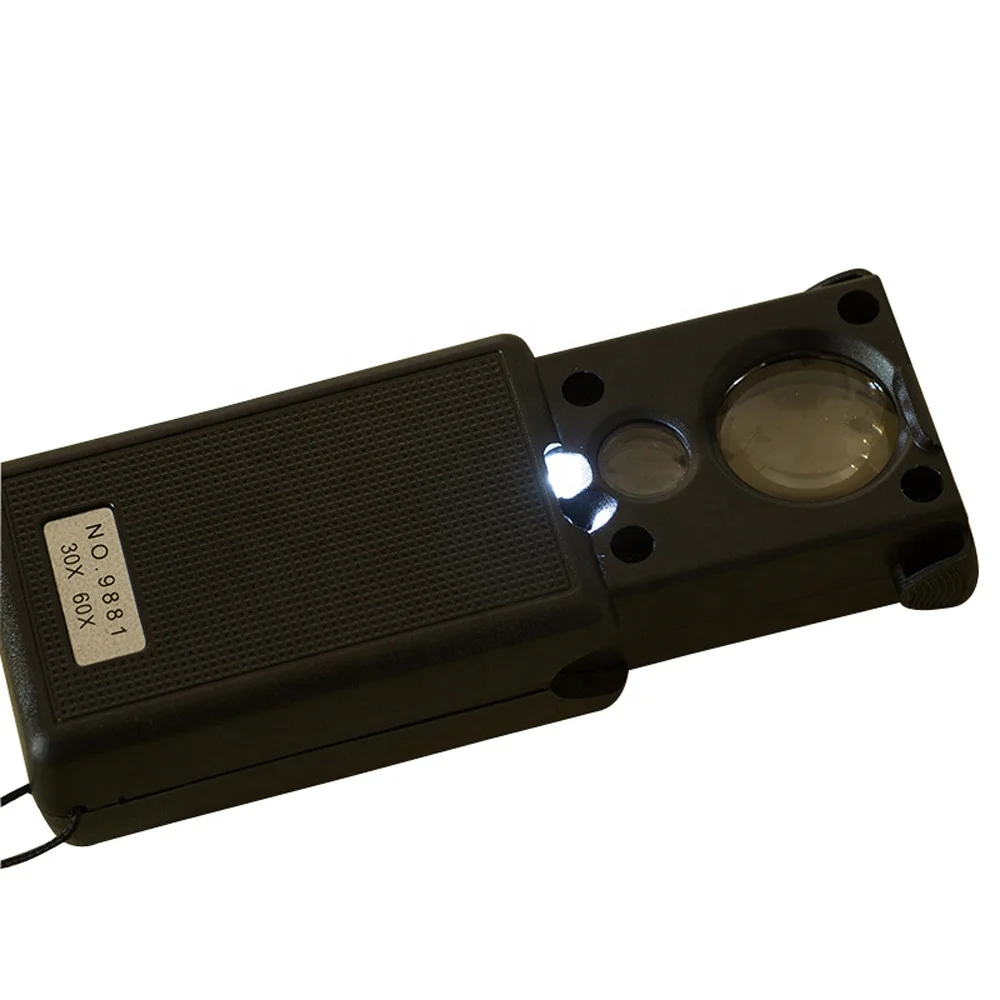 UV 30X 60X Magnifier Jewelry Loupe Reading Magnifying Glass