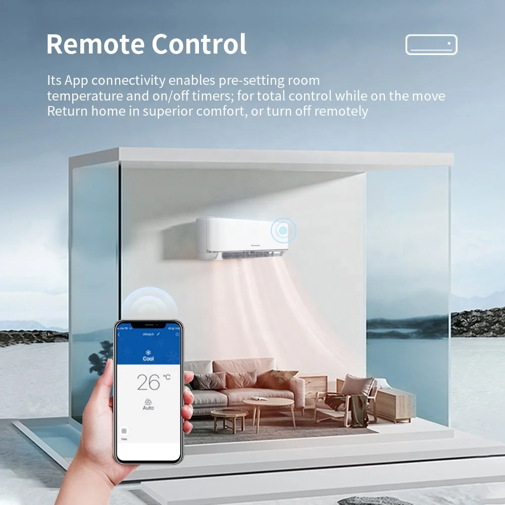 Puremind R290 R32 Inverter Split Wall Mounted Air Conditioner Customized OEM A+++ AC Units Cooling Heating 9000Btu-24000Btu