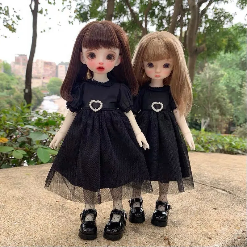 1/6 Одежда для кукол BJD черное платье в стиле Хепберна 12-дюймовых включает себя чулки