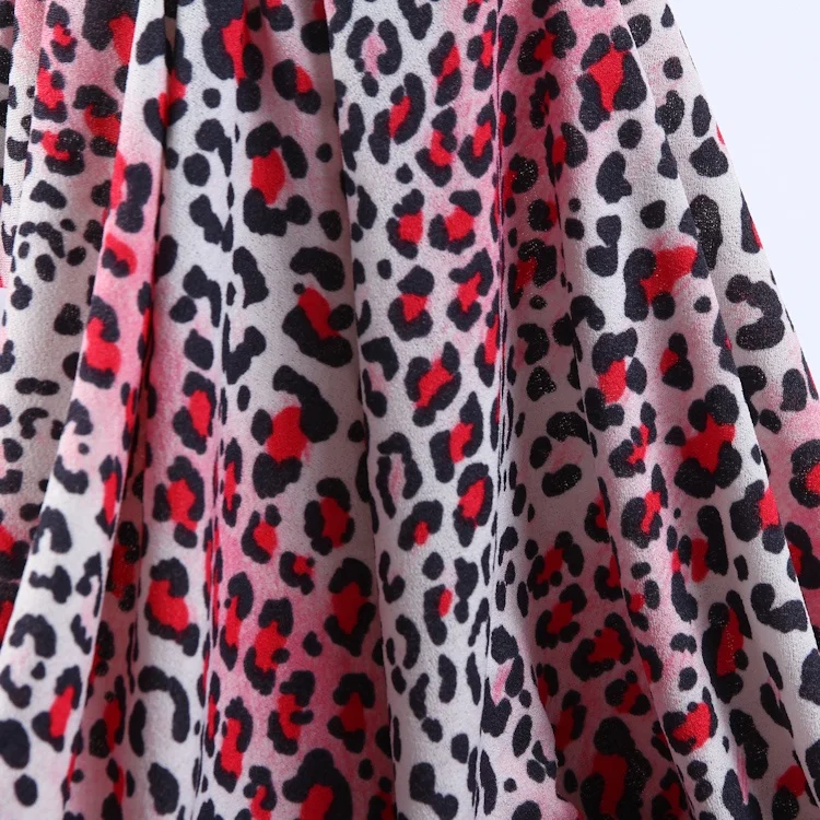 
Leopard printed pattern knitting crepe textile fabric 96 terylene 4 spandex 