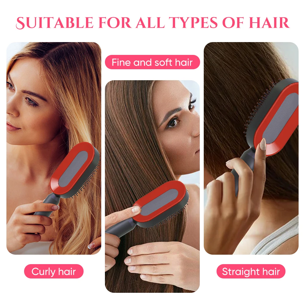 Portable  Self Cleaning Straightening Brush 3D Air Cushion Massager Comb for Hair Styling by Lily England