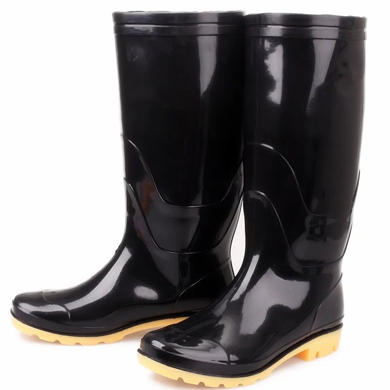 Cheap waterproof Gumboots Shiny Black Bog Rain Boots Garden PVC Boots
