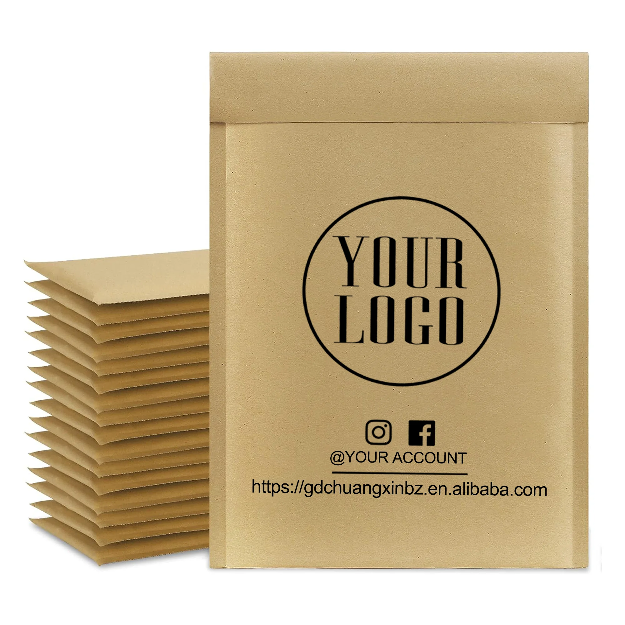 SZCX Custom Compostable Honeycomb Padded Kraft Paper Express Envelope Biodegradable Shockproof Mailers Shipping Packaging Bags