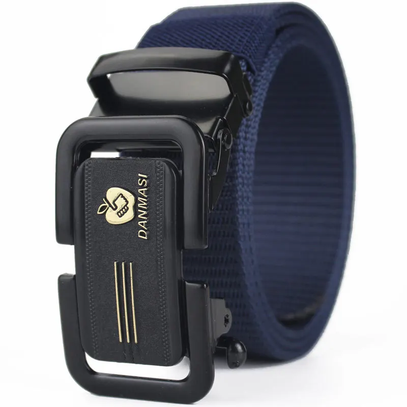 nylon fabric belt manufacturers iron automatic buckle casual belt printed logo canvas jeans men belt