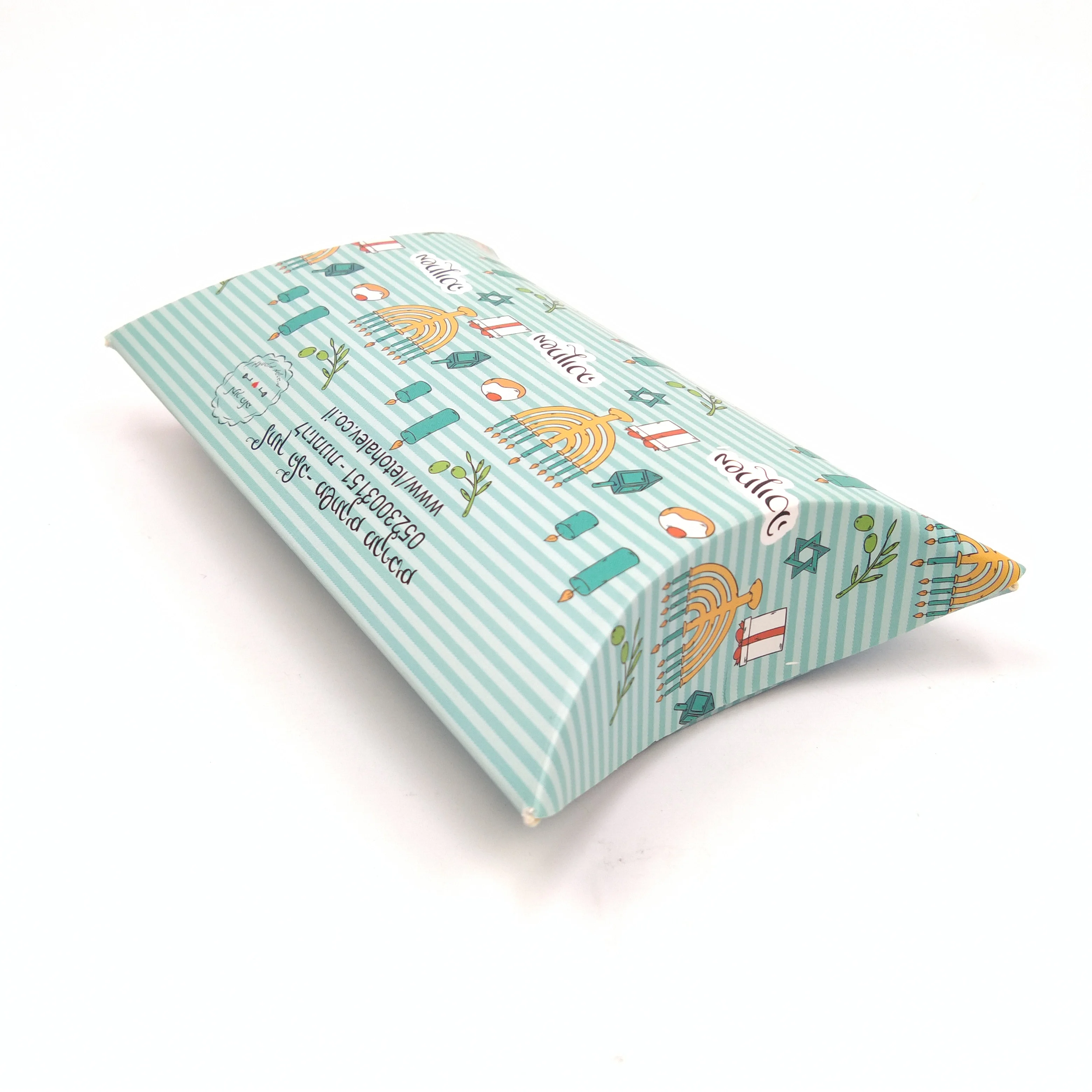 Mini Fancy Colorful White card Pillow Box For Gift