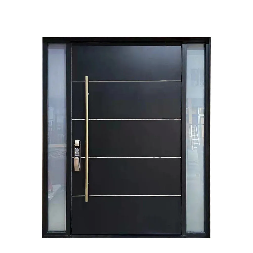 ANDA Custom security steel doors waterproof thermal insulated aluminum panel entrance door with smart lock