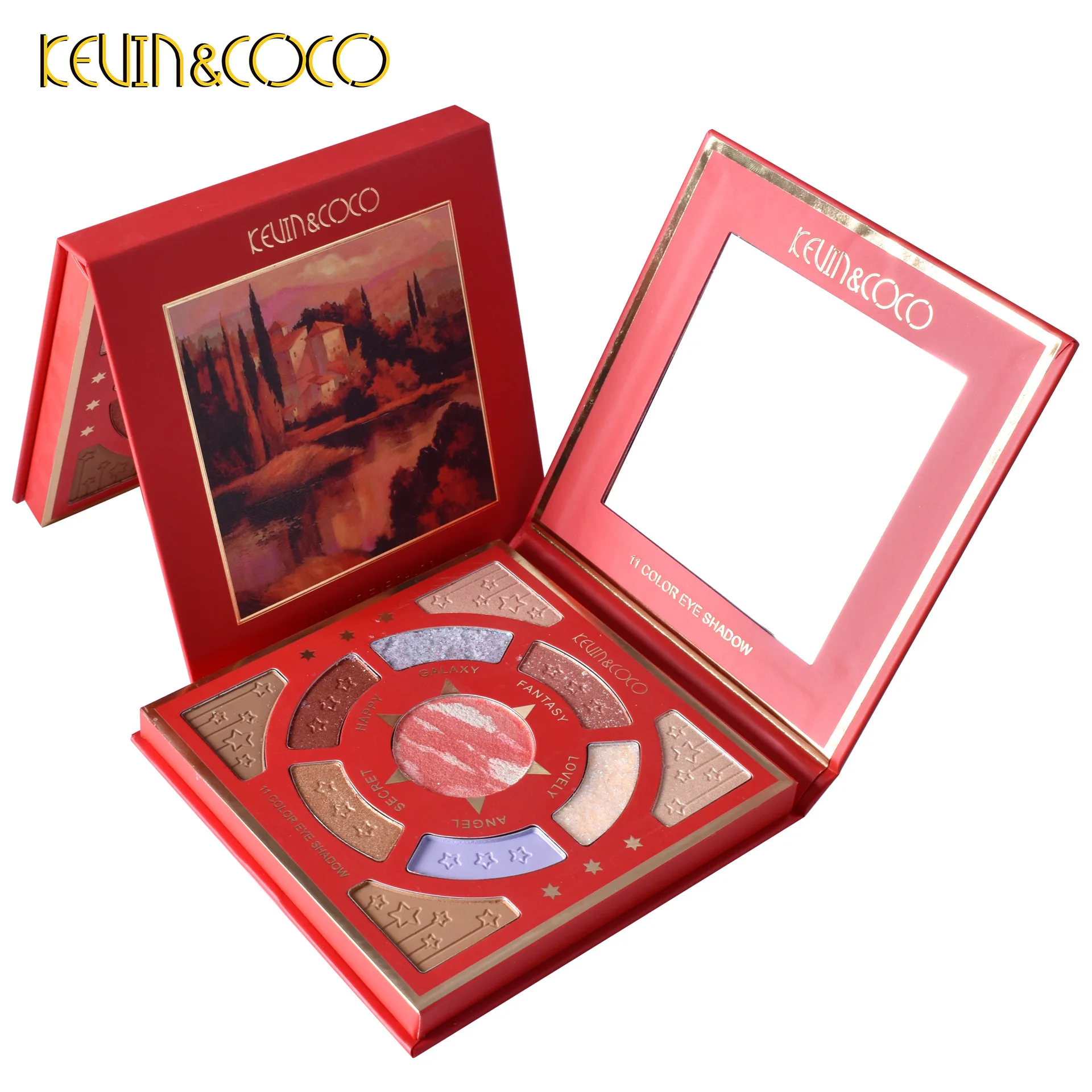 2022 new 11-color red dream pearlescent matte sequins earth color eyeshadow palette can be customized in small batches