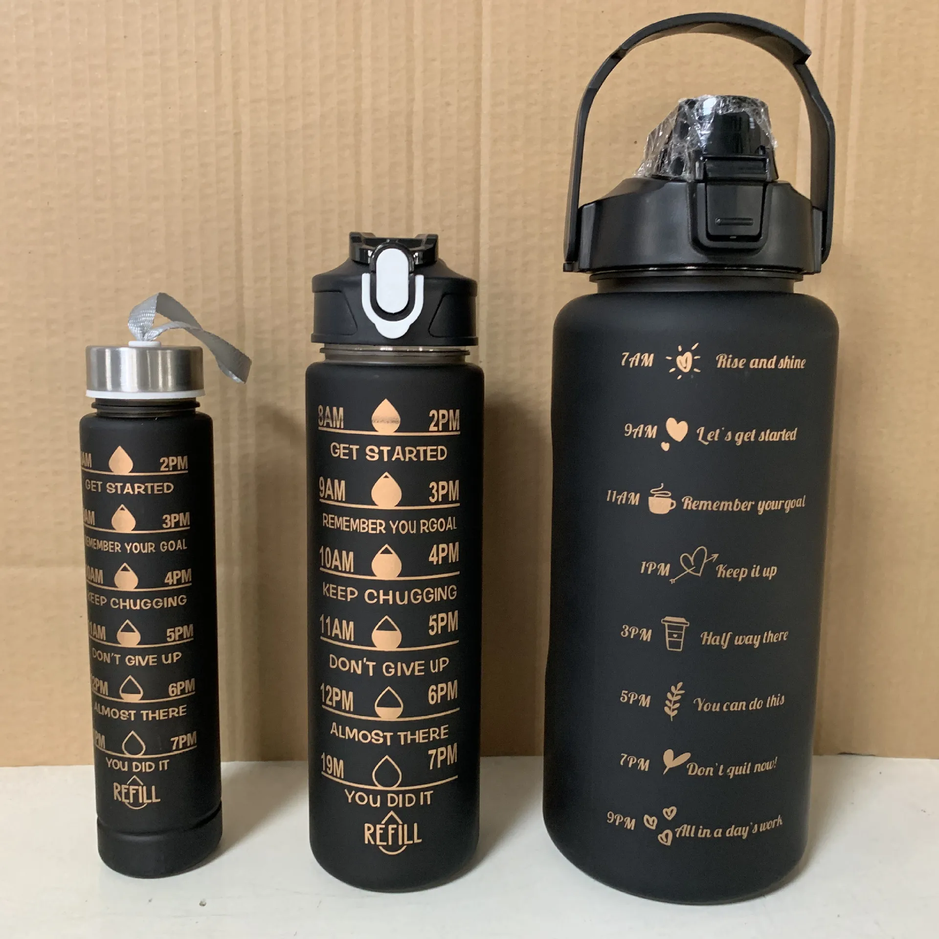 Direct Drinking 2L Sports Water Bottle 800/10000ml Motivational Time Marker 32oz 3-in-1 PC Gym Students Insulated Plastic