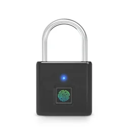 USB Rechargeable smart padlock Intelligent biometric Smart keyless touch outdoor  metal fingerprint padlock