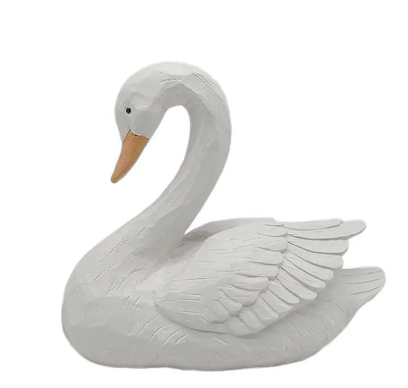 White Swan Statue Resin Porch Goose Figurine for Yard and Lawn Ornament Garden Ornaments and Statues Outdoor
