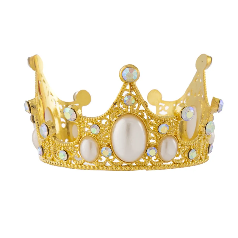 Popular Children Birthday cake Crown Round Performance Pearl mini Crown