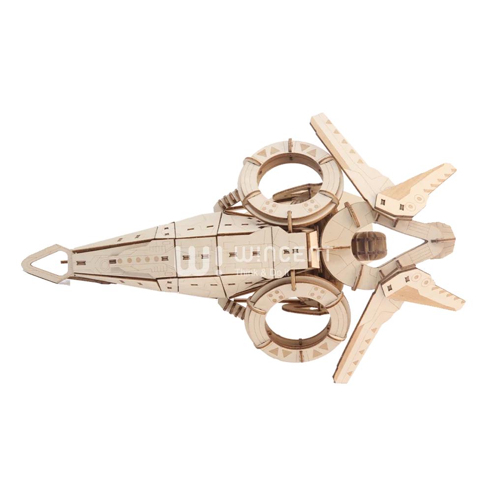 3D Starship model Puzzle Laser Cut Wood Puzzle Dongguan Manufacturer Original Home Decor Unisex Wood Car Wooden Truck