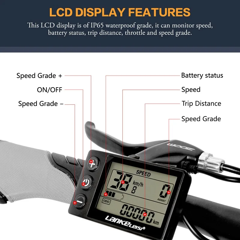 
LANKELEISI 20 inch fat tire electric bicycle 48V13AH 1000W LG lithium battery 