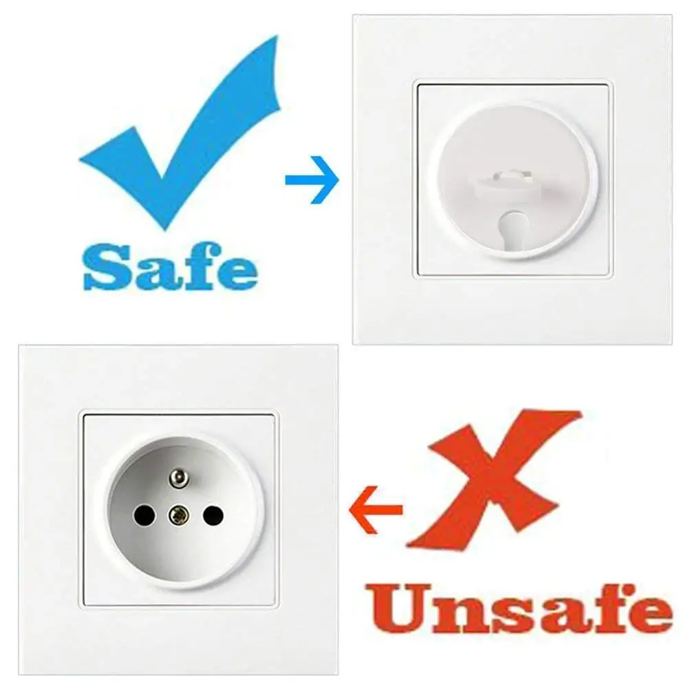 EU Plug Cover Plastic Baby Outlet Plug Covers Electric Safety Socket Protector with Lock