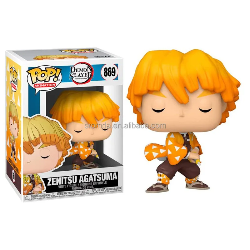 Newest POP Animation Demon Slayer #869 Zenitsu #867 Tanjiro #868 Nezuko Funk POP Vinyl Figures Collection Model Toy