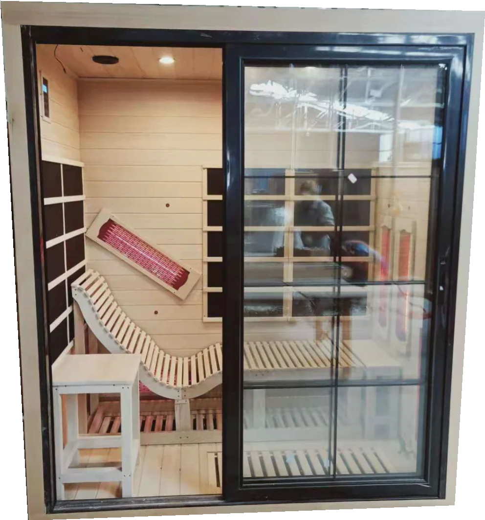 New Sauna room far infrared lounge chair sliding door
