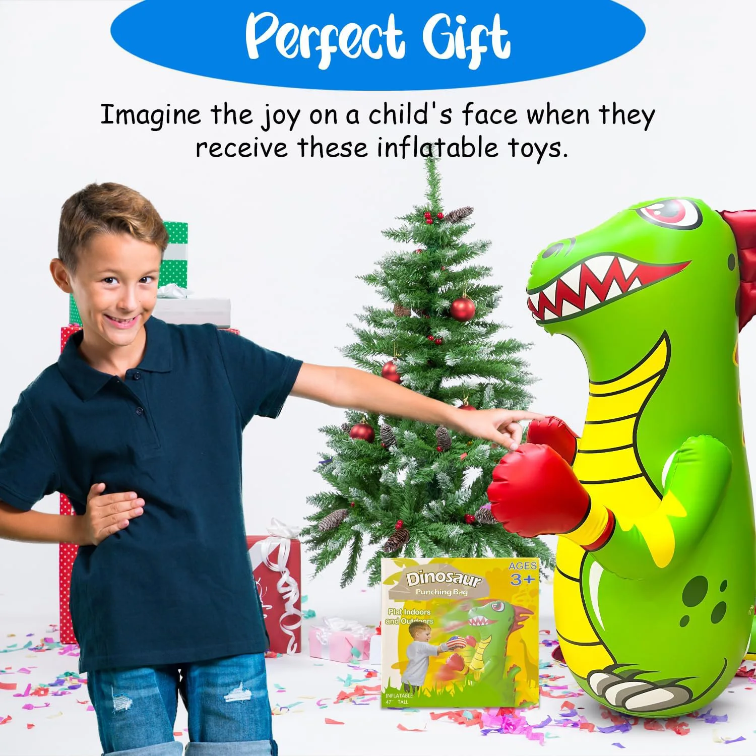 Custom child Dinosaur  Inflatable Punching Bop Bag  with Instant Bounce Back Movement