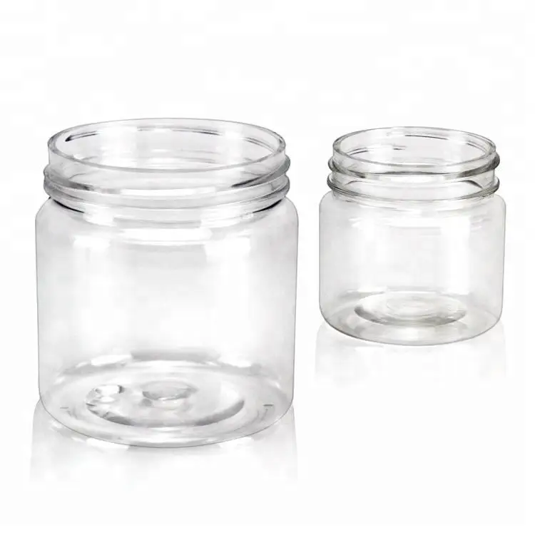 Round Airtight Seasoning Candy Spice Cosmetic PET Jar with Clip Lid Plastic High Quality Empty 200ml 500ml 7oz 16oz Camping Food