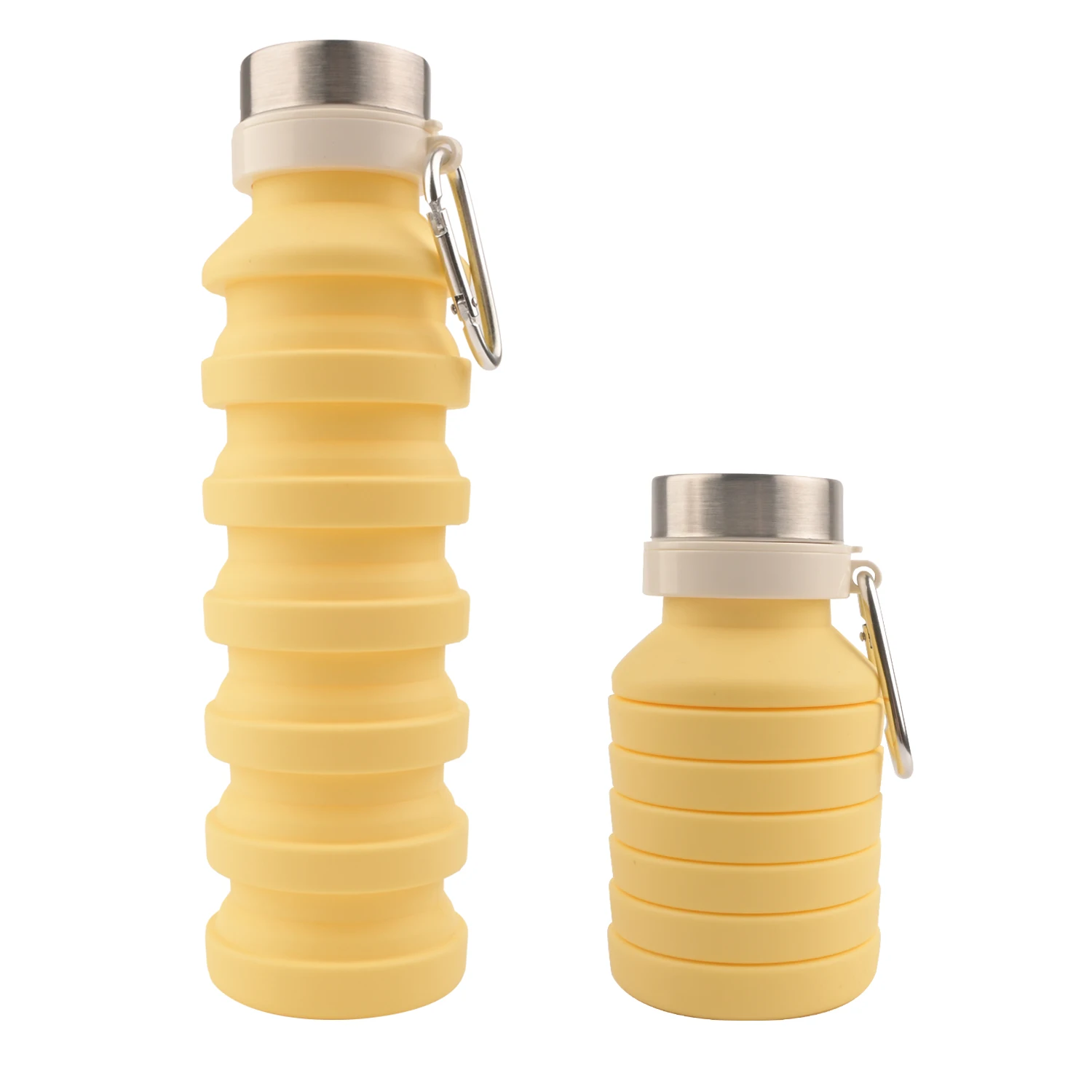 Secure Seal Technology Silicone Water Bottle Folding Traveling Bottle Portable Collapsible Water Bottle