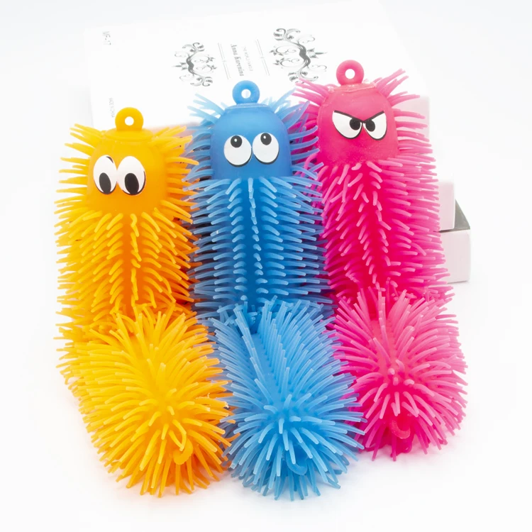 Wholesale 33cm Anti Stress TPR Squeeze Novelty Toys Kids Soft caterpillar Big Size puffer ball toy