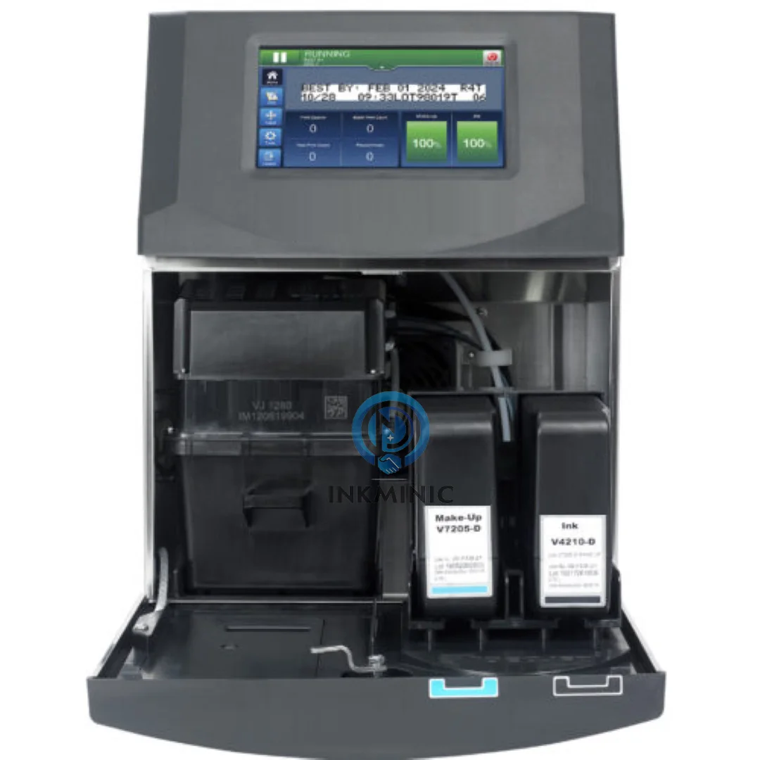 For VJ Continuous Small Character Inkjet Printer Quickly Delivery 1240 Printing Machine Standard IP55 60Micron 2M Straight