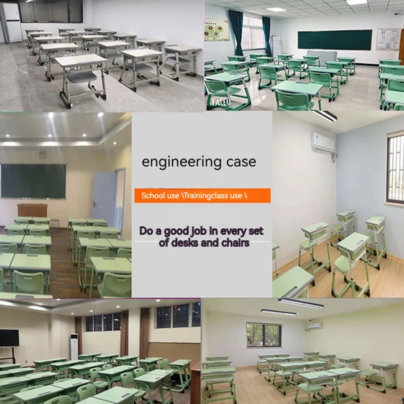 School wooden table middle school student plastic chair high quality school furniture