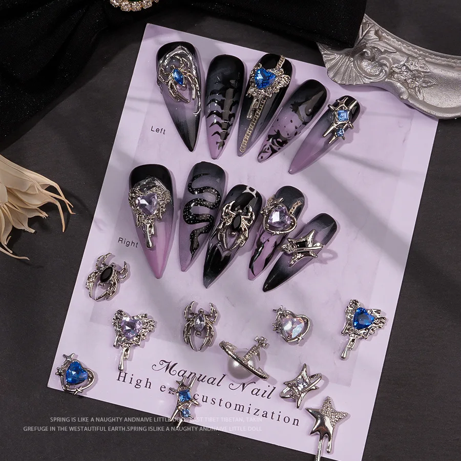 2025 New Arrival Top Selling Factory Price Alloy Nail Decorations Luxury Trending Products 3D Nail Art Accessories Set