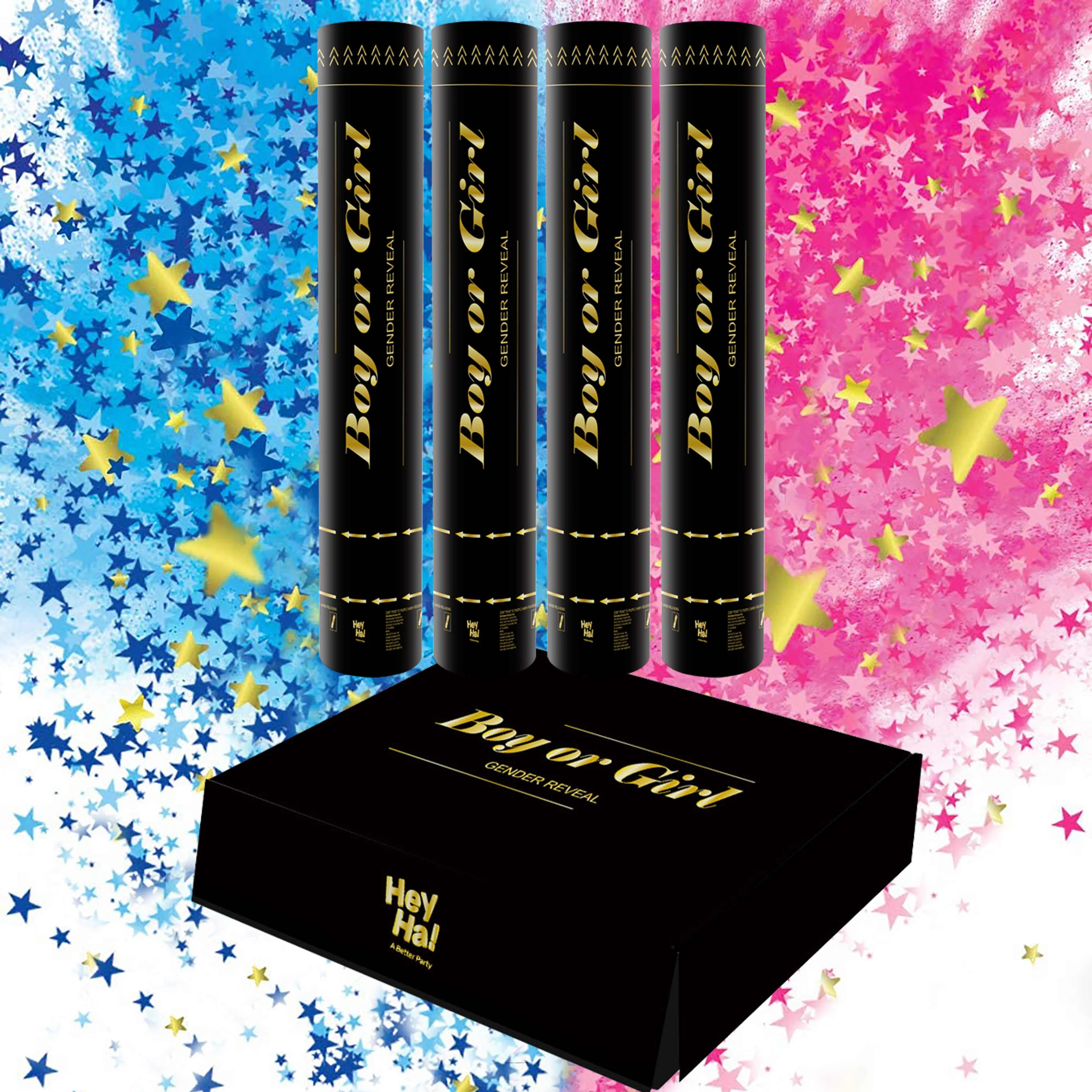 Heyha New Design Gender Reveal Holi Powder Paper Tube Smoke Confetti Cannon