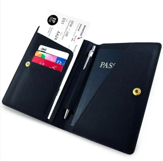 Travel Wallet & Passport Holder- RFID Blocking Case Cover - Securely Holds Business Cards, Credit Cards