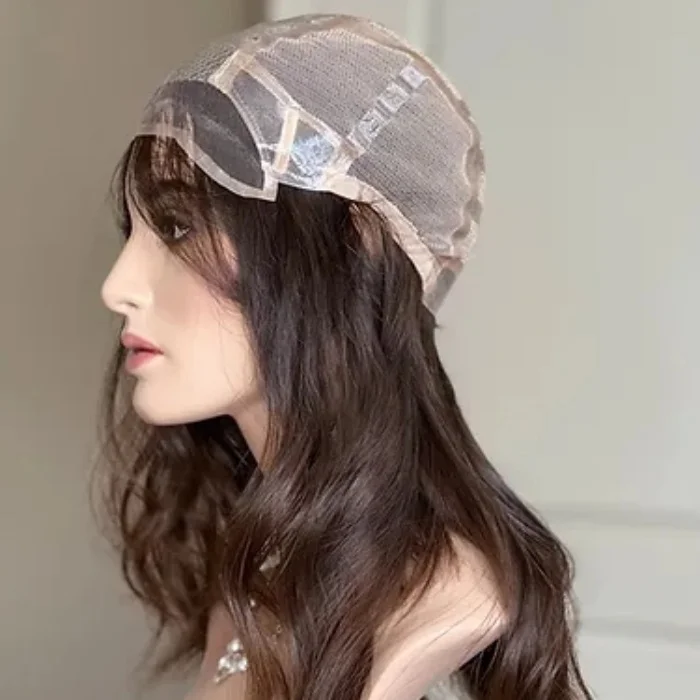 New Arrival Brown European Soft Virgin Human Hair Medical Full Silk Lace Wigs Comfortable Silicone With Stretch Lace Glueless