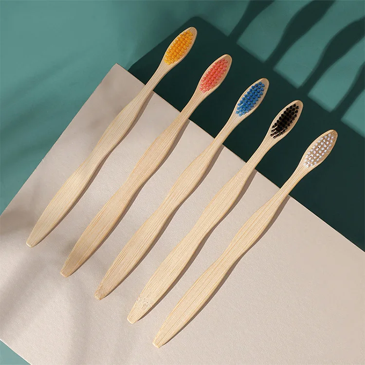 High quality bamboo toothbrush with travel case dental floss kit