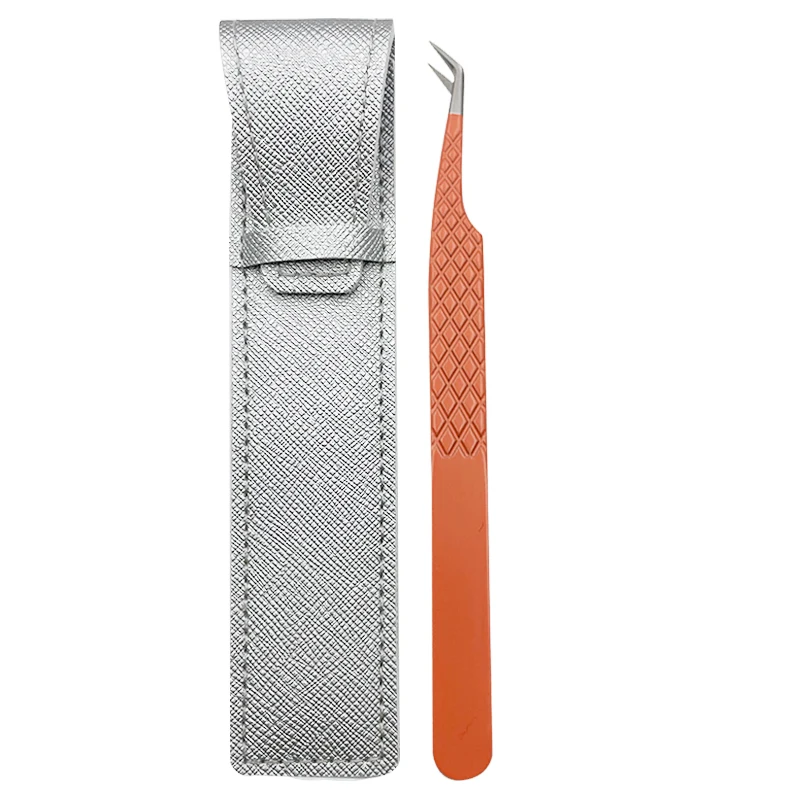 Materials imported from Japan Fiber Tip Lash Tweezers ,False Lashes Tweezers 3D 6D Mink Eyelash Make Fans-Orange