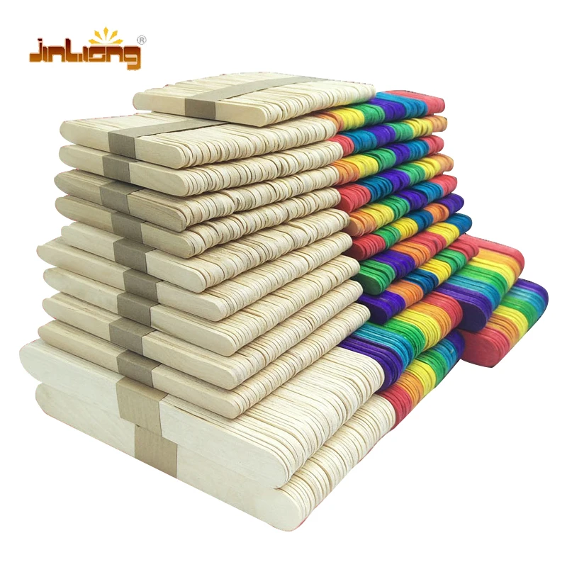 High Quality wooden color ice cream sticks regular colored wood craft sticks