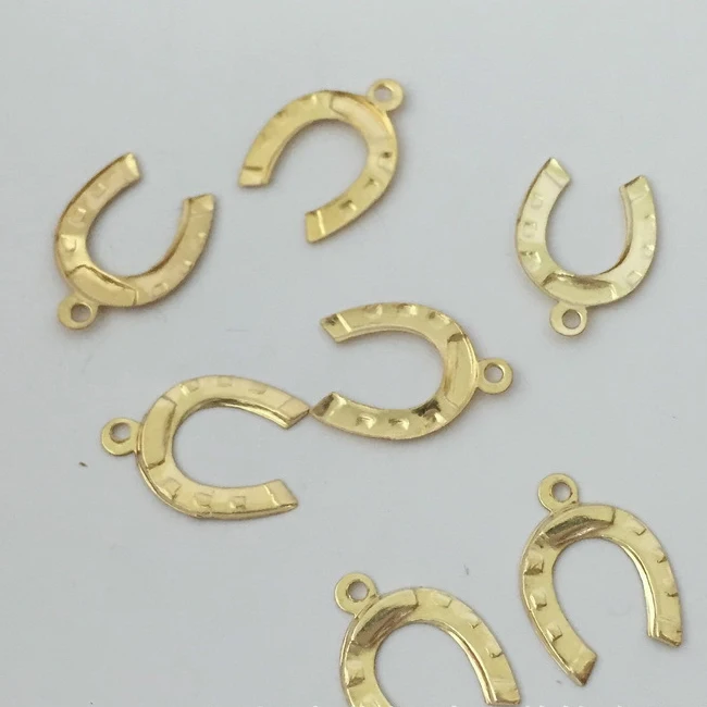 Excellent Quality Jewellery Pendant  14K Gold Filled Lucky Horse Shoe Charms for Jewelry Making