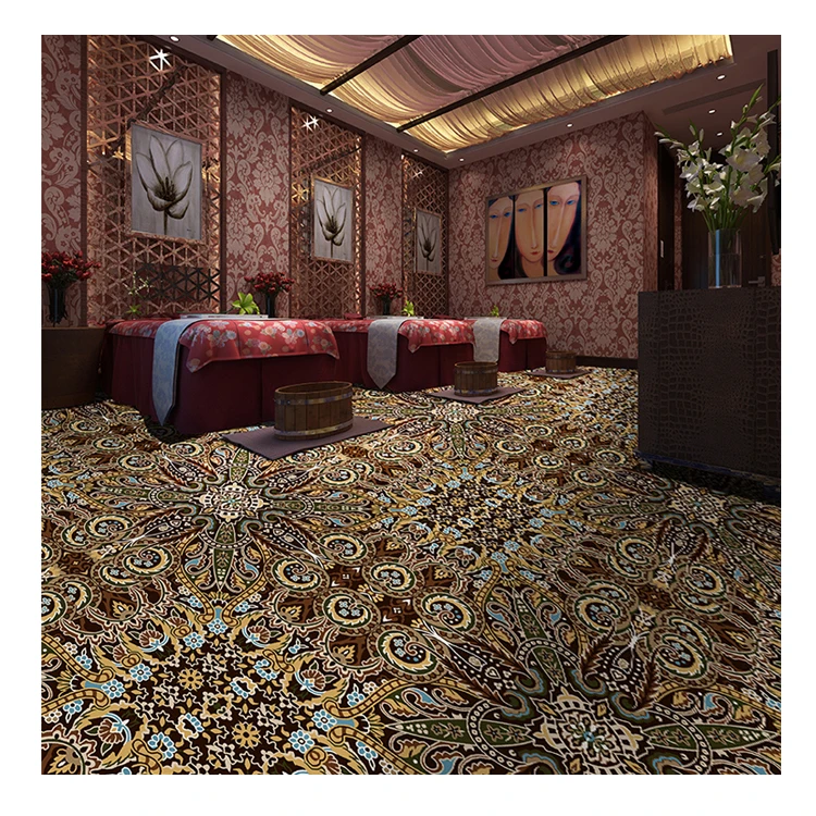 Thai style massage room custom printing high quality tufted carpet
