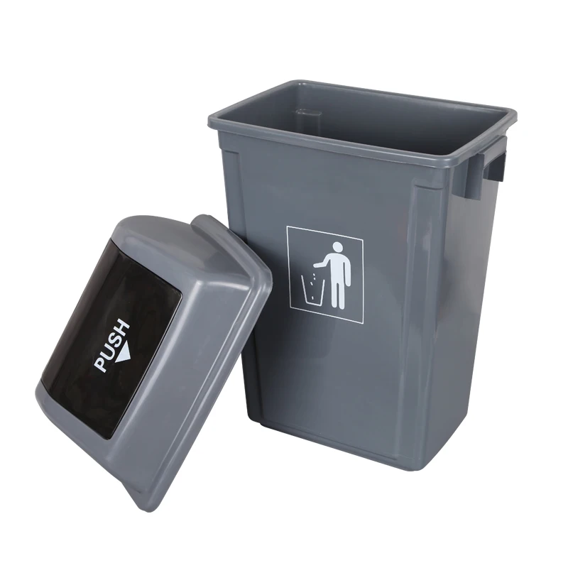 50 Liter or 60 Liter Large Clamshell Garbage Bins Office Dustbins with poping up lid
