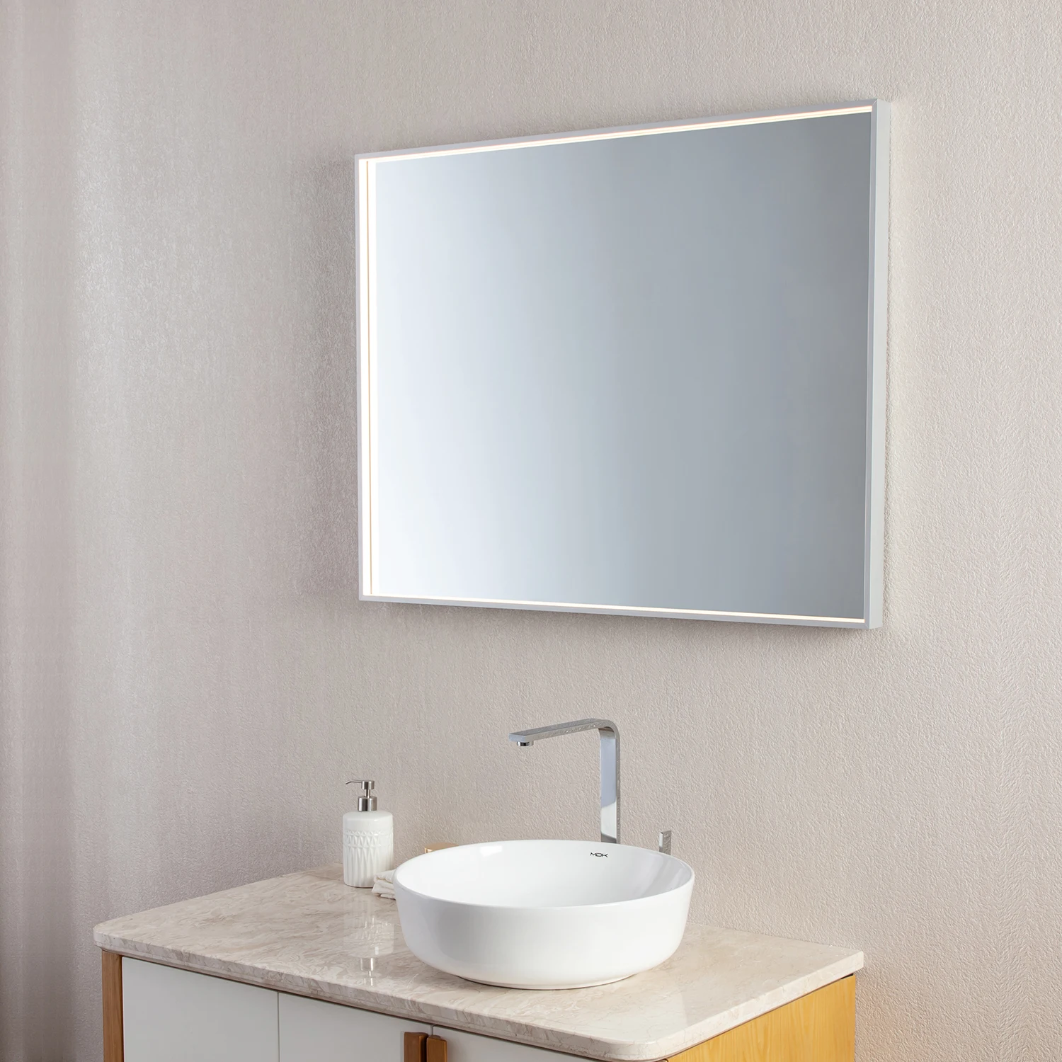 Aluminum Frame LED Backlit smart manufacture bathroom mirror lights vanity makeup mirror