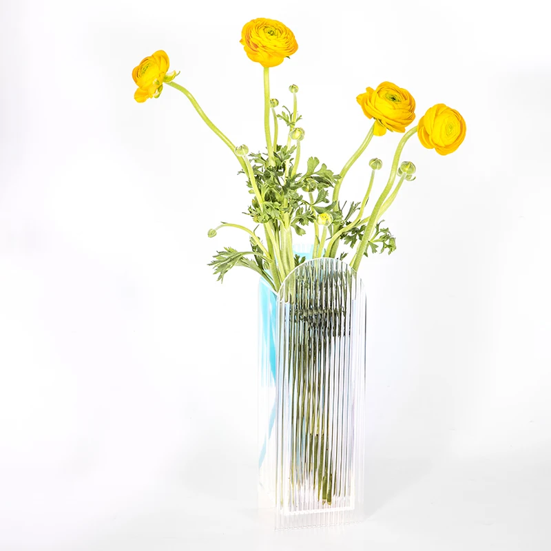 HOMESWEET Custom Round Shape Colored Home Decoration  Made Shape & Size High Quality Acrylic Vase For Flowers