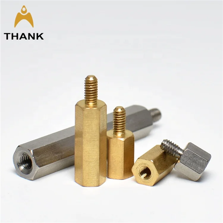 inside female thread outsize male thread Brass Unheaded hex nut and bolt M2-M8