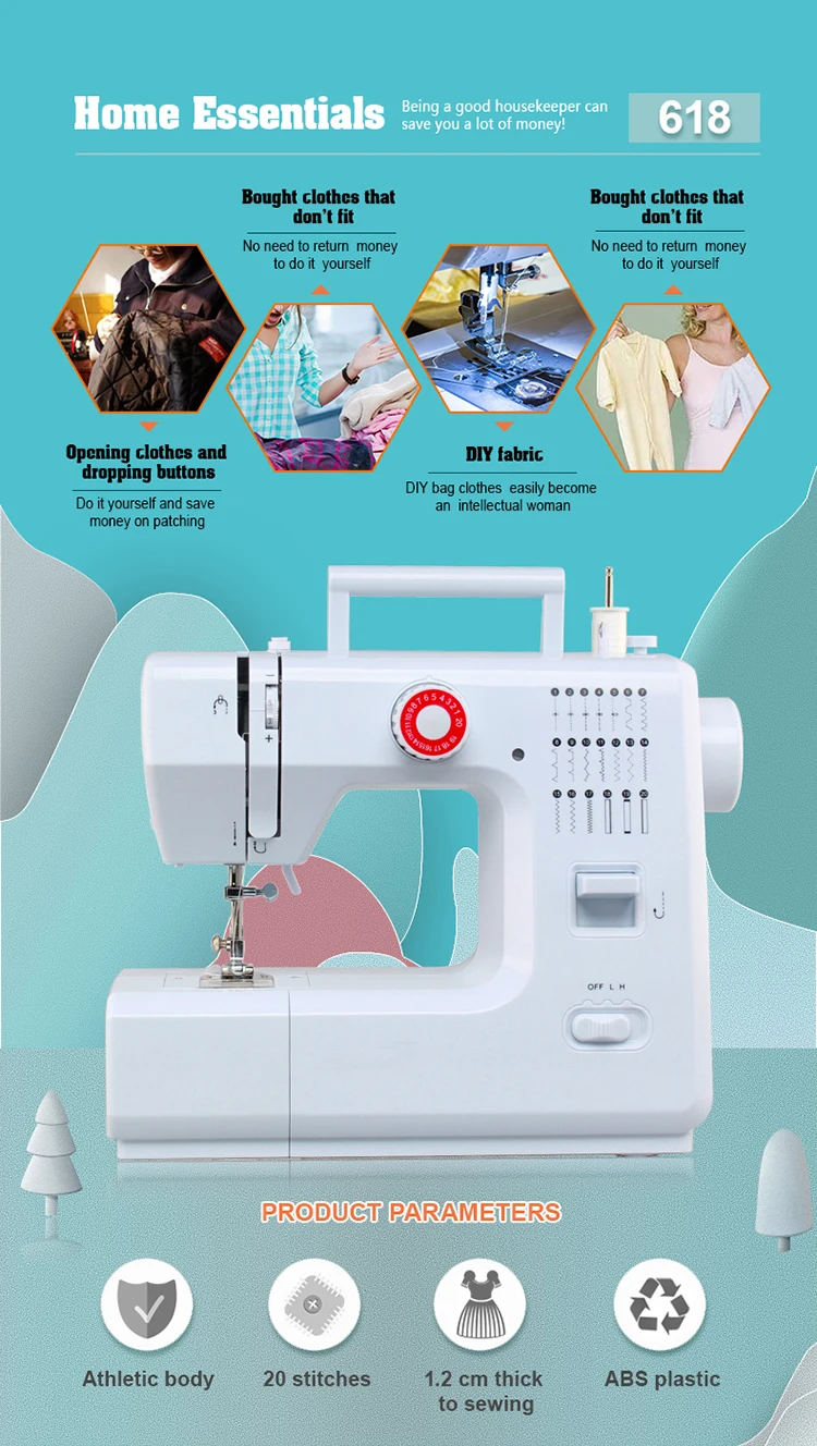 Newly FHSM-618 Household mini electric sewing machine maquinas de coser jeans