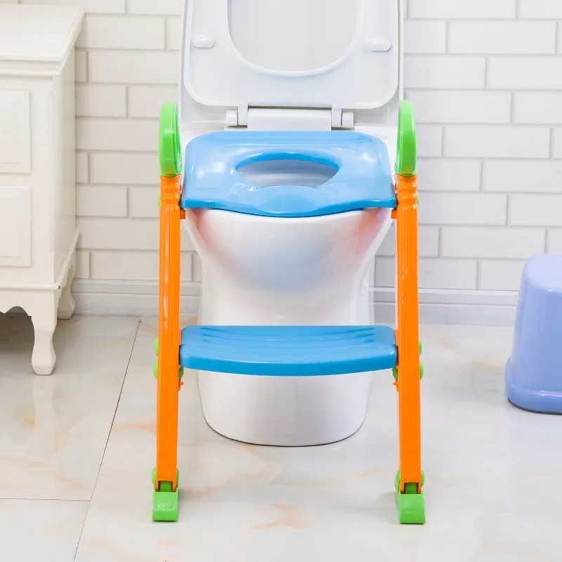 
Foldable kids training squatty potty seat with ladder step up 