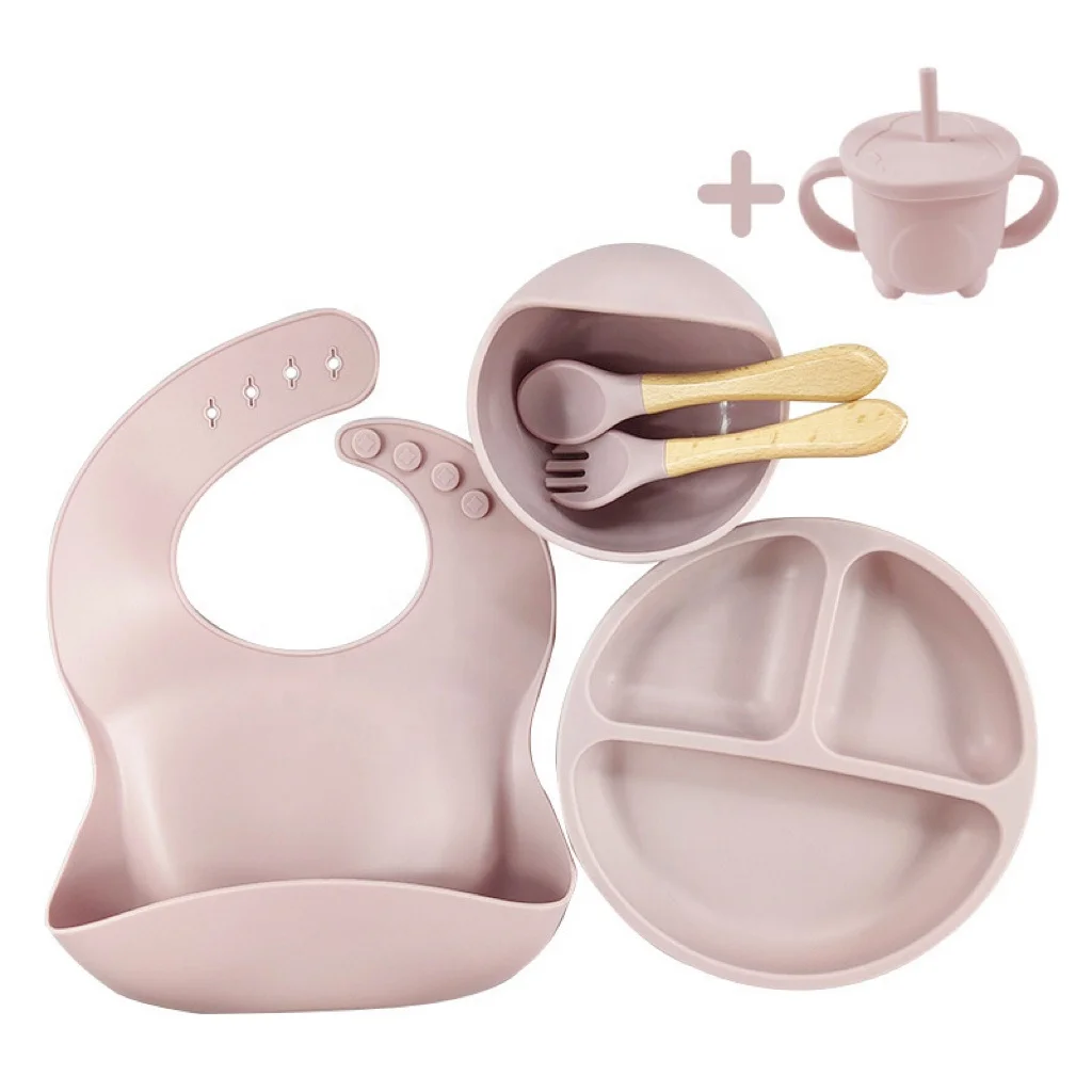 silicone baby feeding mat bottle bowl with spoon tableware set accessories feeding spoons plate bowls set for baby kids