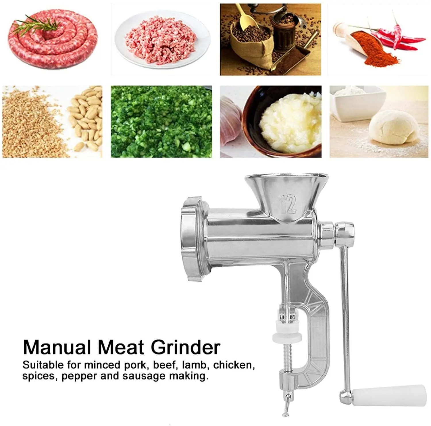 Metal Sausage Filling Machine Manual Tinned Meat Grinder/ Mincer Sausage Stuffer for All Meats Vegetables Garlic Fruits