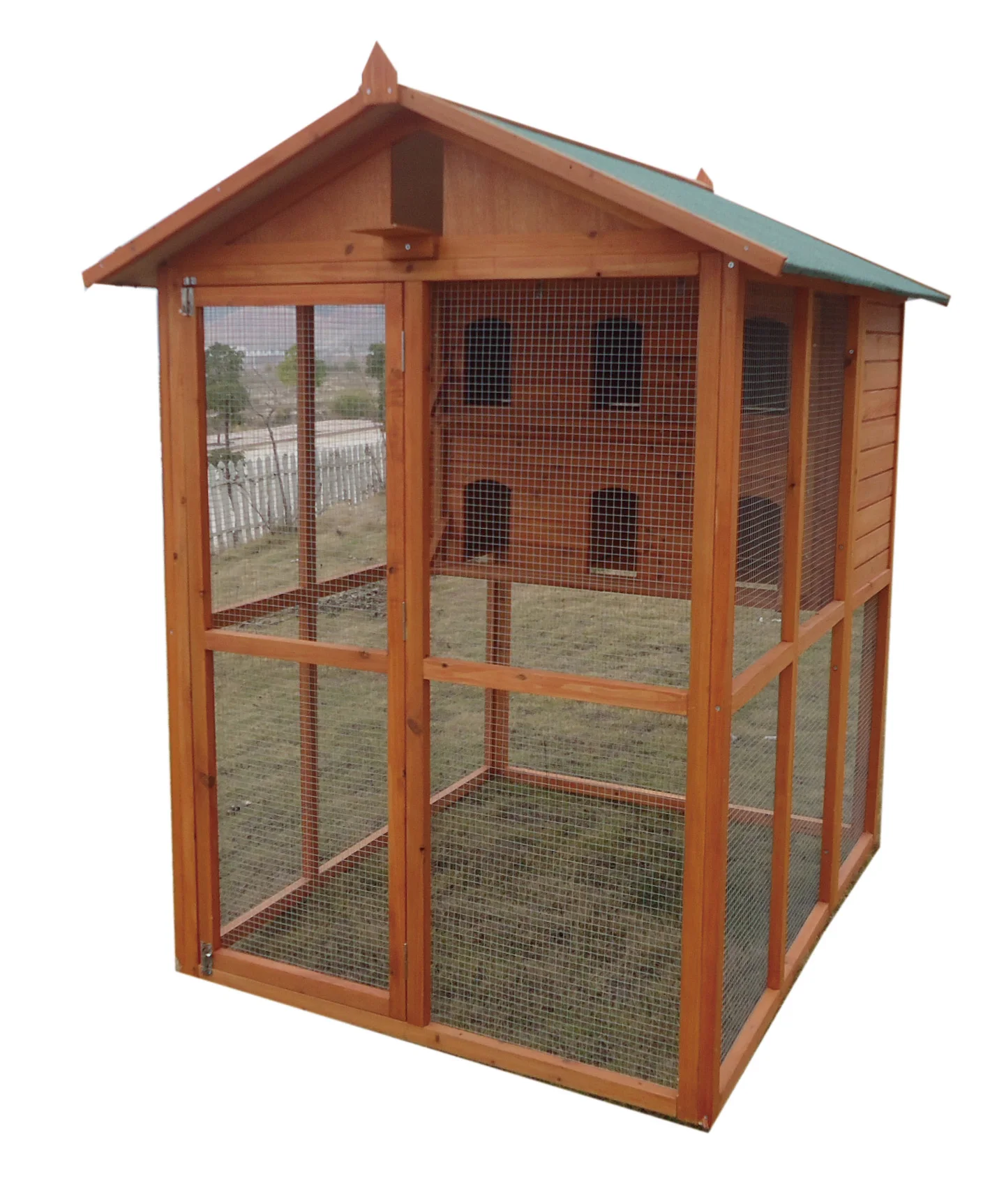 Cheap Large Wooden Aviary Standing Vertical Play House with Bars Parakeets Finches Good Wood Vertical Breeding Cage Bird